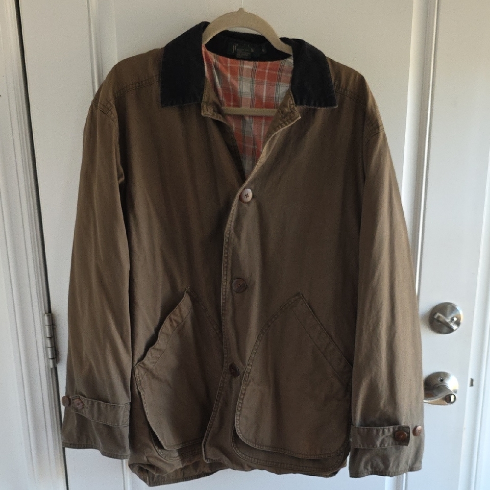 J. Crew Tan Jacket with Black Collar